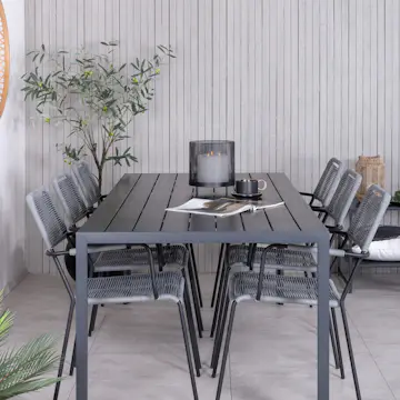 Spisegruppe Venture Home Bront med 6 Leon Spisestoler