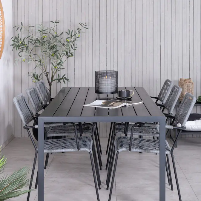 Spisegruppe Venture Home Bront med 6 Leon Spisestoler