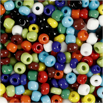 Rocaillesperler Creativ Company Ass Farger D4 mm Str 6/0 Hullstr 0,9-1,2 mm 1000 g/1 Pk