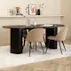 Spisegruppe Venture Home Bianca med 4 Valentina Sort Stitcthes Stoler