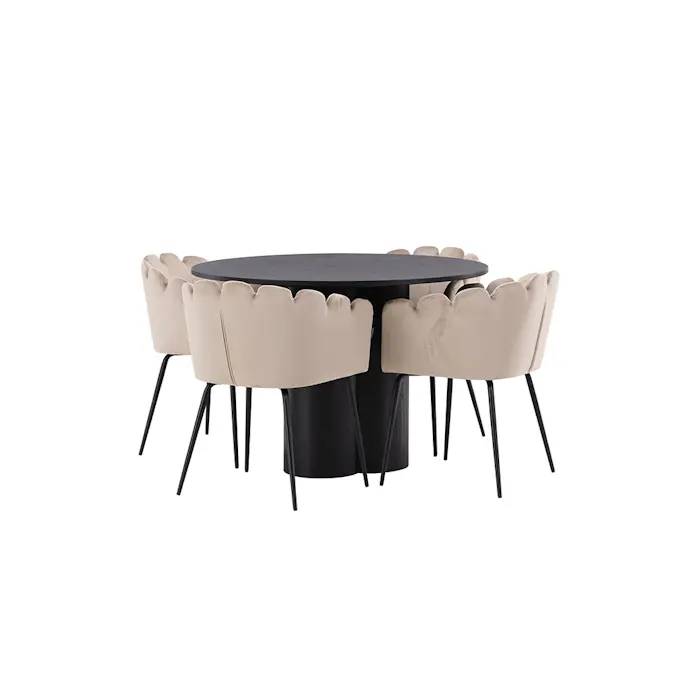 Spisegruppe Venture Home Olivia med 4 Limhamn Stoler