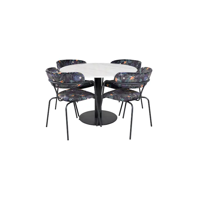 Spisegruppe Venture Home Estelle med 4 Aris Stoler Polyester