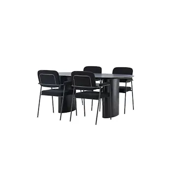 Spisegruppe Venture Home Isolde med 4 stk Yesterday Stoler