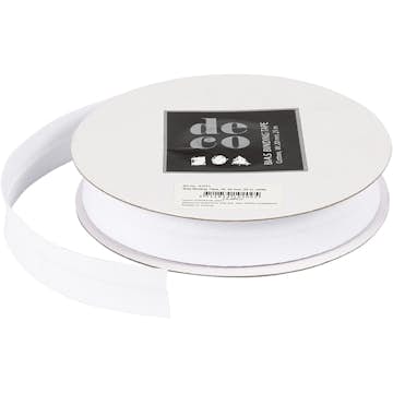 Skråbånd Creativ Company B20 mm Hvit 25 m/1 Rl