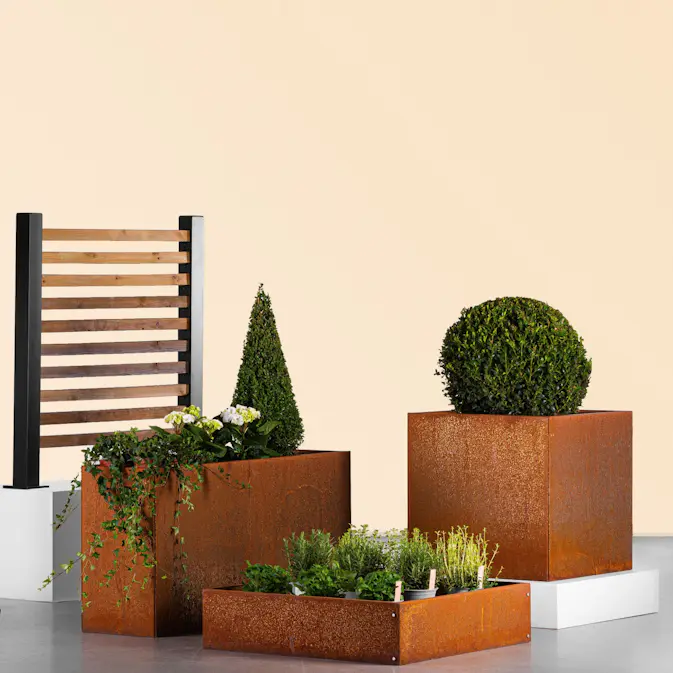 Blomsterkasse Recal Corten 57x30x55