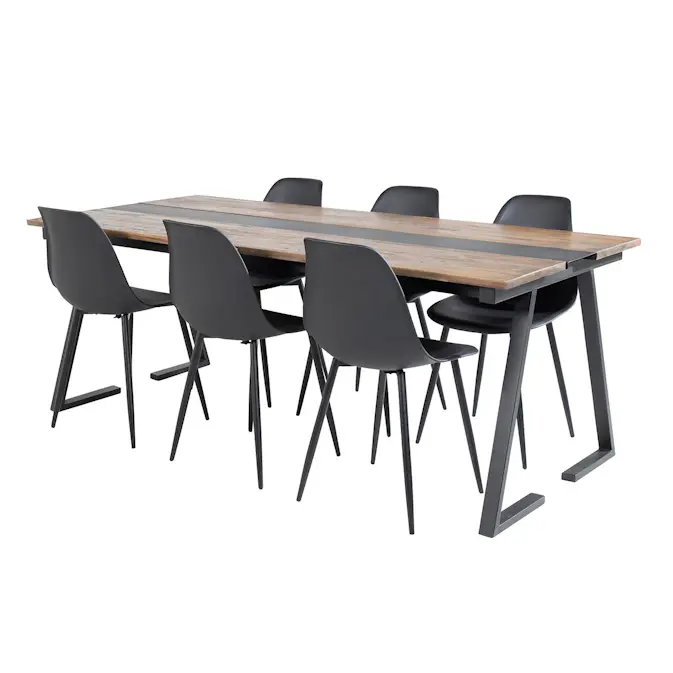 Spisegruppe Venture Home Jane med 6 Pop Stoler
