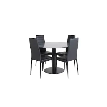 Spisegruppe Venture Home Estelle med 4 Sly Stoler Kunstlær
