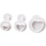 Utstikkerformer Creativ Company med Preg Hvit Hjerte 3 Stk/1 Pk