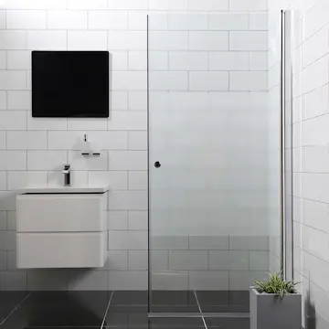 Duschdörr Bathlife Mångsidig Rak Dörr Delvis Frostat Glas