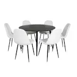 Spisegruppe Venture Home Dipp Ø115 cm med 6 Polar Stoler