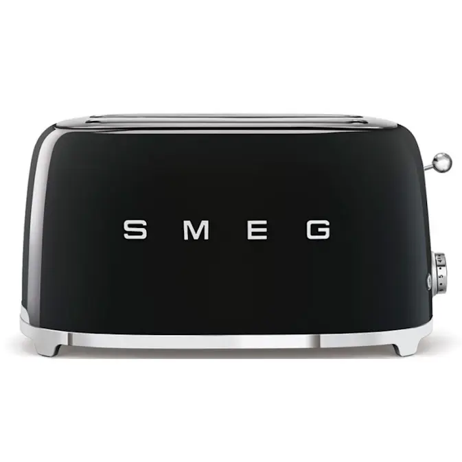Brødrister Smeg TSF02BLEU Svart Retro Design med Ekstra Bredde Spor