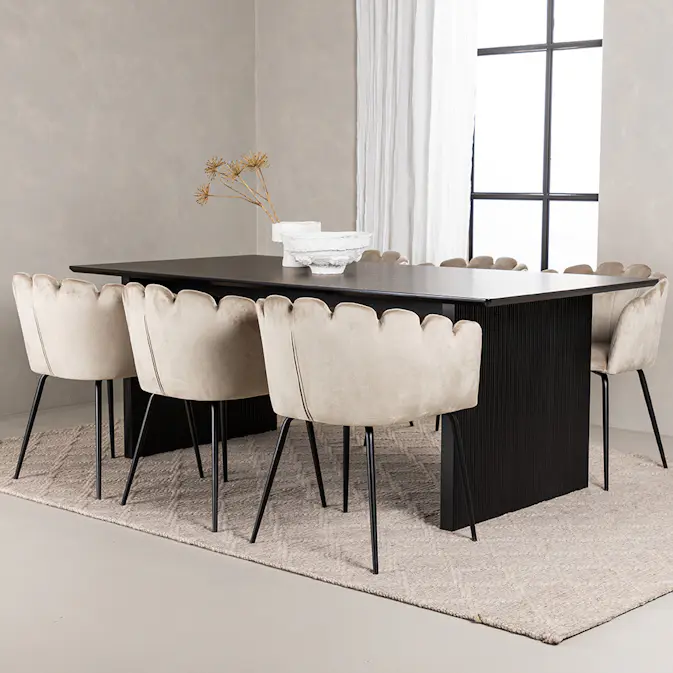 Spisegruppe Venture Home Vail med 6 Limhamn Stoler