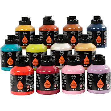 Akrylmaling Creativ Company Pigment Art School Supl Farger 12stk 500 ml/1 Pk