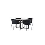 Spisegruppe Venture Home Durango Ø120 cm med 4 stk Selma Stoler