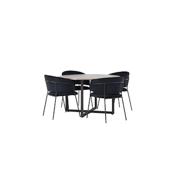 Spisegruppe Venture Home Durango Ø120 cm med 4 stk Selma Stoler