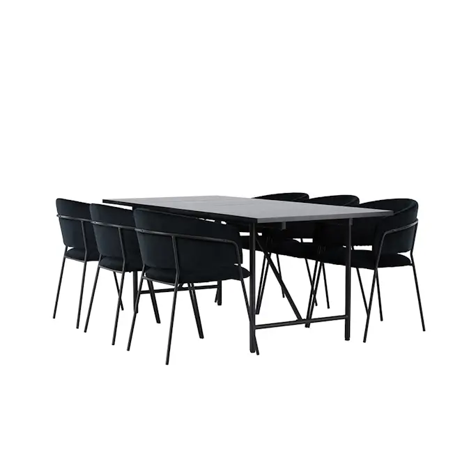 Spisegruppe Venture Home Astrid med 6 Selma Stoler