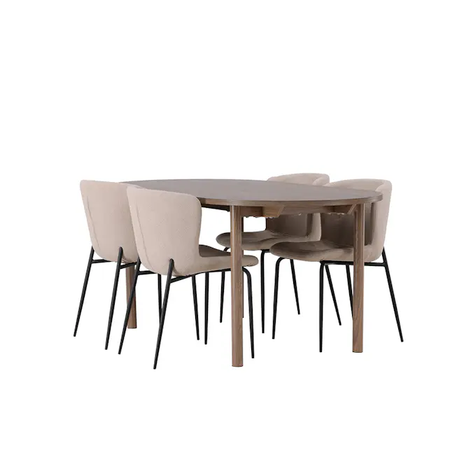 Spisegruppe Venture Home Andy med 4 Modesto Stoler