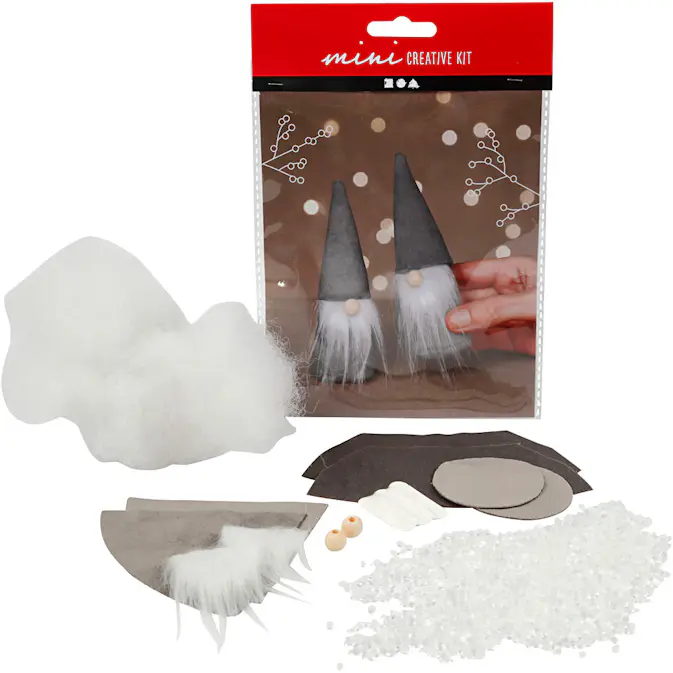 Materiellsett Creativ Company Mini DIY Kit Grå Nesenisser 2 Stk/ 0 Sett