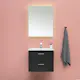 Möbelpaket 4AQUA Slim Svart Ek 60 med Lådor och Spegel Luna LED