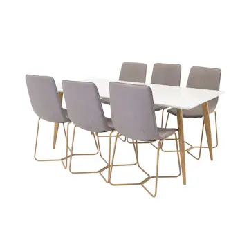 Spisegruppe Venture Home Polar med 6stk X Stoler