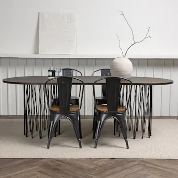Spisegruppe Venture Home Stone med 4 Tempe Stoler