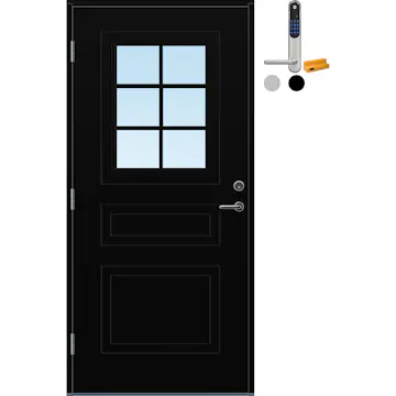 Ytterdør Bygg1 Stryn Cotswold med Yale Doorman Classic Home