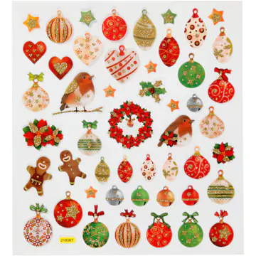 Klistremerker Creativ Company Julekuler og Dekorasjon 15x16,5 cm