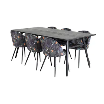 Spisegruppe Venture Home Salt med 6 Valentina Stoler Polyester