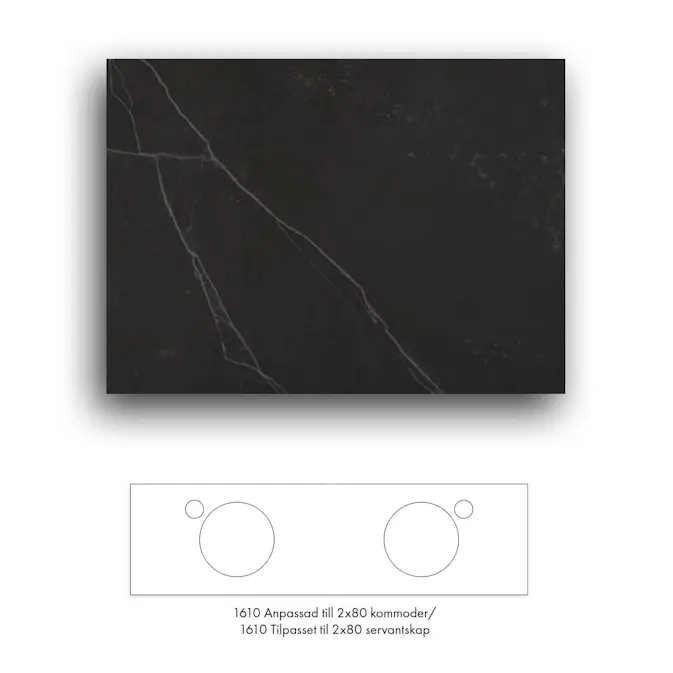 Bänkskiva Macro Design Crown+ Dekton 1610 till Tvättställsskåp Crown
