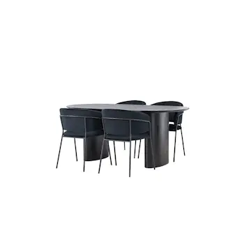 Spisegruppe Venture Home Isolde med 4 stk Selma Stoler