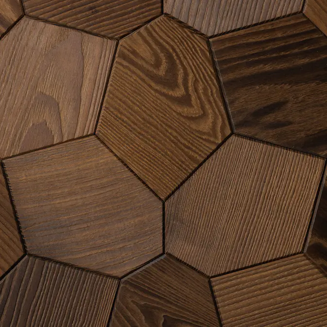 Veggpanel Emotionwood Hexagon