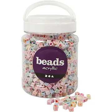 Bokstavperler Creativ Company Str 6x6 mm Hullstr 3 mm 700 ml/1 Pk