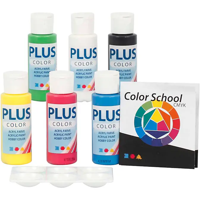 Hobbyfarge Creativ Company Plus Color Primærfarger 6x60 ml/1 Pk
