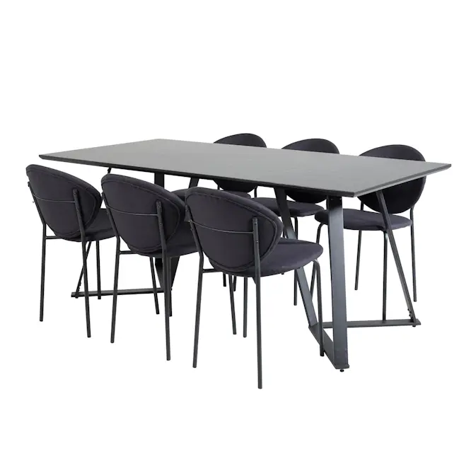 Spisegruppe Venture Home Madde med 6 Valor Stoler Polyester