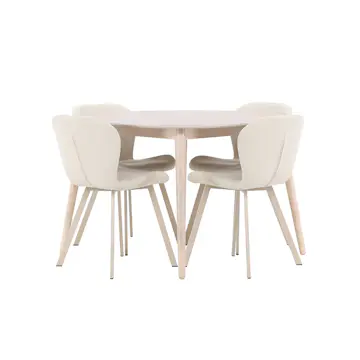 Spisegruppe Venture Home Flora Ø120 cm med 4st Lilja Spisestoler