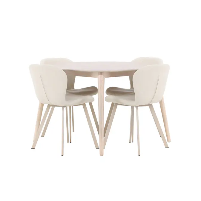 Spisegruppe Venture Home Flora Ø120 cm med 4st Lilja Spisestoler