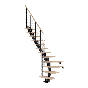 Plassbesparende Trapp Dolle Frankfurt Eik Hvitoljet 1/4-Sving Design