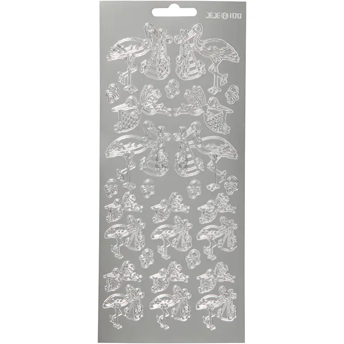 Stickers Creativ Company Stork med Baby 10x23 cm