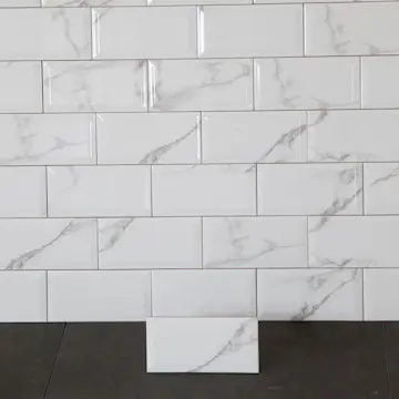 Flis Arredo Carrara Metro Biselado Hvit 10x20 cm