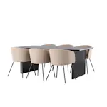 Spisegruppe Venture Home Vail med 6 Berit Stoler