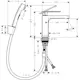 Servantbatteri Hansgrohe Tecturis E 110 med Bidethånddusj og Dusjslange