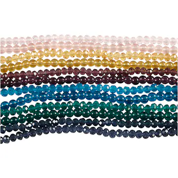 Glass Creativ Company og Facettperler Creativ Company Hullstr 1 mm 12x45 stk/1 Pk