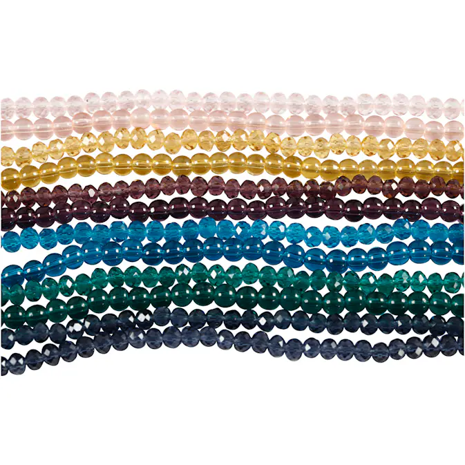 Glass Creativ Company og Facettperler Creativ Company Hullstr 1 mm 12x45 stk/1 Pk