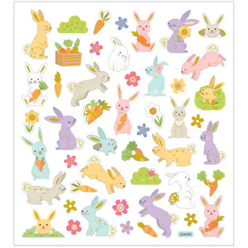 Klistremerker Creativ Company Påskeharer 15x16,5 cm