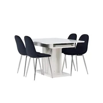 Spisegruppe Venture Home Pluto med 4 Polar Fløyel Stoler