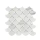 Marmor Arredo Carrara Fishtail Vit 5x7 cm Polerad