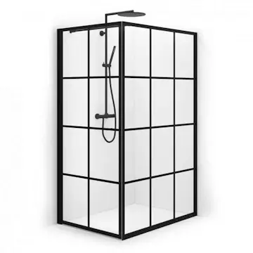 Dusjhjørne Macro Design Empire Swing Klart Glass med Sprosser