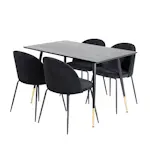 Spisegruppe Venture Home Dipp med 4 Wrinkles Stoler