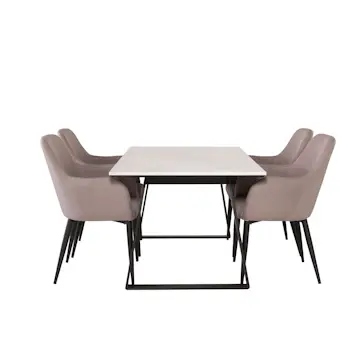Spisegruppe Venture Home Estelle Rektangulær med 4stk Comfort Stoler