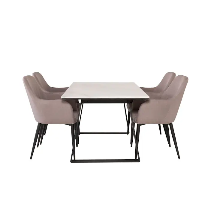 Spisegruppe Venture Home Estelle Rektangulær med 4stk Comfort Stoler